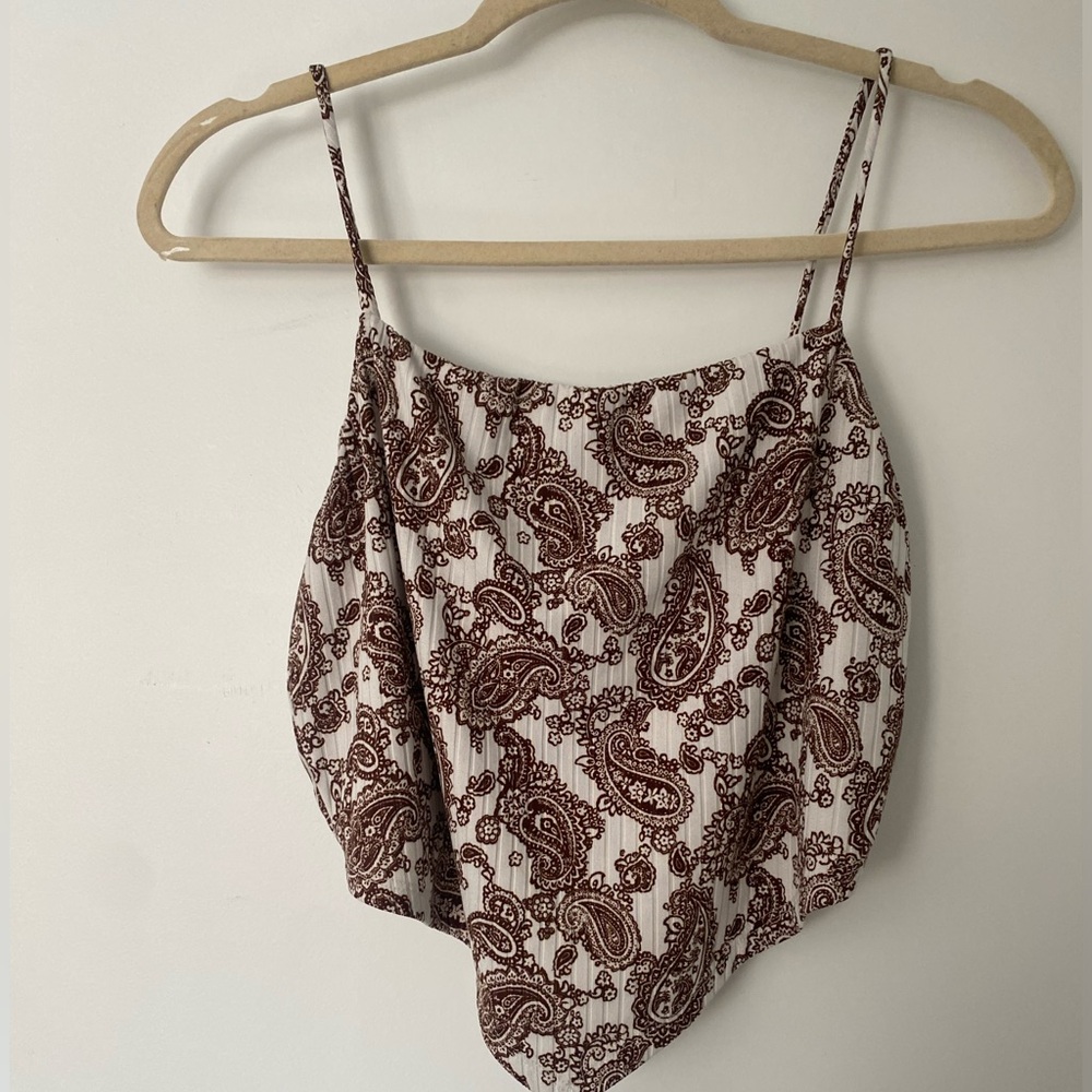 Brown & White Bandana Print Tank